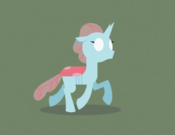 Size: 1972x1528 | Tagged: safe, artist:gd_inuk, character:ocellus, species:changeling, species:reformed changeling, blank eyes, empty eyes, female, green background, lineless, no mouth, no pupils, simple background, solo, trotting, walking