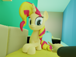 Size: 2000x1500 | Tagged: safe, artist:extremespeed slowpoke, character:sunset shimmer, species:pony, 3d, blender, meme, ponidox, self ponidox, sunset shimmer day