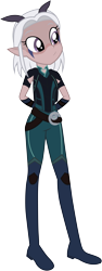 Size: 3196x8500 | Tagged: safe, artist:katnekobase, artist:lhenao, base used, species:elf, my little pony:equestria girls, barely eqg related, crossover, equestria girls-ified, female, moonshadow elf, rayla, simple background, solo, the dragon prince, transparent background