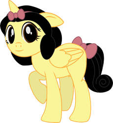 Size: 2291x2494 | Tagged: safe, artist:benybing, species:alicorn, species:pony, crossover, female, ponified, simple background, snow white, snow white and the seven dwarfs, solo, transparent background