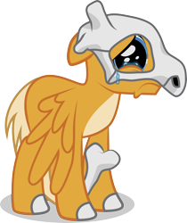 Size: 5255x6255 | Tagged: safe, artist:benybing, species:pegasus, species:pony, crossover, cubone, pokémon, ponified, simple background, solo, transparent background