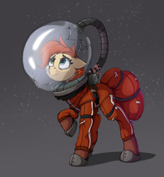Size: 3548x3839 | Tagged: safe, artist:rexyseven, oc, oc only, oc:rusty gears, species:earth pony, species:pony, astronaut, crack, female, high res, mare, solo, space suit