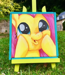 Size: 834x958 | Tagged: safe, artist:colorsceempainting, character:fluttershy, species:pony, episode:sweet and smoky, g4, my little pony: friendship is magic, cute, faec, painting, traditional art