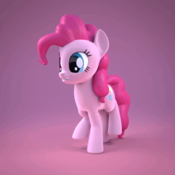 Size: 900x900 | Tagged: safe, artist:extremespeed slowpoke, character:pinkie pie, species:earth pony, species:pony, 3d, animated, blender, cute, female, grin, loop, mare, no sound, pink background, simple background, smiling, solo, trotting, trotting in place, webm