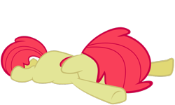 Size: 1024x613 | Tagged: safe, artist:erockertorres, edit, editor:slayerbvc, character:apple bloom, species:earth pony, species:pony, accessory-less edit, faceplant, female, filly, missing accessory, simple background, solo, transparent background, vector, vector edit
