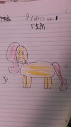 Size: 2322x4128 | Tagged: safe, artist:joeydr, character:fluttershy, species:pony, happy birthday mlp:fim, lined paper, missing wing, mlp fim's ninth anniversary, signature, traditional art