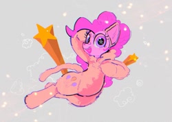 Size: 1077x768 | Tagged: safe, artist:poneko-chan, character:pinkie pie, species:earth pony, species:pony, animal costume, cat, cat costume, chest fluff, clothing, costume, ear fluff, female, heart, pinkie cat, solo, starry eyes, wingding eyes