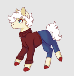 Size: 1130x1162 | Tagged: safe, artist:flaming-trash-can, oc, species:earth pony, species:pony, clothing, simple background, solo, sweater