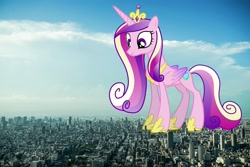Size: 3840x2563 | Tagged: safe, artist:sakatagintoki117, character:princess cadance, species:alicorn, species:pony, female, giant alicorn, giant cadance, giant pony, giantess, highrise ponies, irl, japan, macro, mare, mega giant, photo, ponies in real life, solo, tokyo