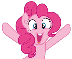 Size: 3754x3084 | Tagged: safe, artist:bigccv, character:pinkie pie, species:earth pony, species:pony, episode:the super speedy cider squeezy 6000, g4, my little pony: friendship is magic, cute, diapinkes, female, happy, high res, mare, open mouth, simple background, solo, transparent background, vector