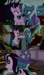 Size: 1280x2160 | Tagged: safe, artist:jerryakiraclassics19, edit, edited screencap, screencap, character:starlight glimmer, character:trixie, species:pony, episode:best gift ever, episode:on the road to friendship, episode:the ending of the end, g4, my little pony: friendship is magic