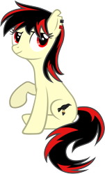 Size: 4000x6625 | Tagged: safe, artist:dipi11, oc, oc:raven fear, species:pony, .svg available, happy, simple background, sitting, solo, transparent background, vector