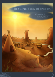 Size: 1280x1793 | Tagged: safe, artist:bootsdotexe, comic:beyond our borders, no pony, river, semi-grimdark series, stream, suggestive series, tent, tipi, village