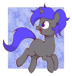 Size: 873x916 | Tagged: safe, artist:ch-chau, oc, oc:dream², species:pony, species:unicorn, cute, galloping, happy, mute, open mouth, ponytail, running, smiling, solo