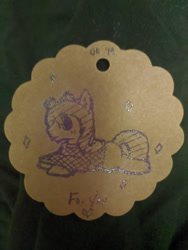 Size: 2429x3238 | Tagged: safe, artist:appledew, species:earth pony, species:pony, bring me the horizon, commission, equestria girls ponified, irl, male, oliver sykes, photo, plushie tag, ponified, prone, solo, stallion, traditional art