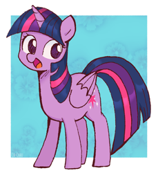 Size: 1098x1200 | Tagged: safe, artist:ch-chau, character:twilight sparkle, character:twilight sparkle (alicorn), species:alicorn, species:pony, abstract background, cute, female, mare, no pupils, open mouth, solo, twiabetes