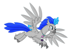 Size: 1666x1179 | Tagged: safe, artist:syncedsart, edit, editor:ganymedeskies, oc, oc only, oc:messier, species:hippogriff, 2020 community collab, derpibooru community collaboration, flying, hippogriff oc, simple background, solo, transparent background