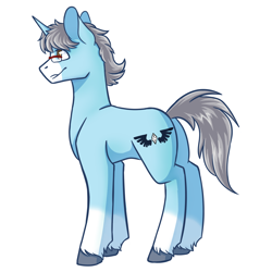 Size: 1478x1478 | Tagged: safe, artist:flaming-trash-can, oc, oc:alas negras, species:pony, species:unicorn, glasses, solo, ych result