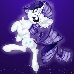 Size: 2500x2500 | Tagged: safe, artist:rurihal, character:rarity, species:pony, species:unicorn, bipedal, chest fluff, curly eyelashes, ear fluff, female, high res, leg fluff, looking at you, mare, purple background, simple background, solo