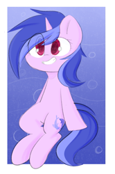 Size: 865x1301 | Tagged: safe, artist:thieftea, character:sea swirl, species:pony, species:unicorn, cute, eye clipping through hair, female, mare, seadorable, sitting, smiling, solo
