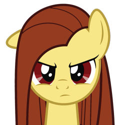 Size: 619x655 | Tagged: safe, artist:theironheart, oc, oc only, oc:iron heart, species:earth pony, species:pony, bust, earth pony oc, frown, recolor, simple background, solo, transparent background