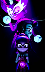 Size: 676x1080 | Tagged: safe, artist:kyloren2000, character:midnight sparkle, character:principal abacus cinch, character:twilight sparkle, character:twilight sparkle (scitwi), species:eqg human, equestria girls:friendship games, g4, my little pony: equestria girls, my little pony:equestria girls, 3d, clothing, crystal prep academy uniform, female, glasses, magic capture device, midnight sparkle, school uniform, source filmmaker