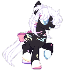 Size: 1656x1821 | Tagged: safe, artist:chococolte, oc, species:earth pony, species:pony, bow, female, mare, simple background, solo, tail bow, transparent background