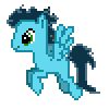 Size: 100x100 | Tagged: safe, artist:theironheart, base used, oc, oc only, species:pegasus, species:pony, animated, flying, gif, male, pegasus oc, pixel art, simple background, smiling, solo, stallion, transparent background, wings