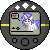 Size: 50x50 | Tagged: safe, artist:theironheart, base used, character:vinyl scratch, species:pony, species:unicorn, animated, bouncing, crossover, female, filly, filly vinyl scratch, gif, heart, pictogram, pixel art, pokewalker, pokémon, simple background, solo, transparent background, younger