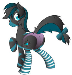 Size: 827x854 | Tagged: safe, artist:theironheart, base used, oc, oc only, oc:zh3sh1re, species:earth pony, species:pony, clothing, crossdressing, earth pony oc, male, panties, raised hoof, simple background, socks, solo, stallion, striped socks, transparent background, underwear