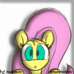 Size: 1000x1000 | Tagged: safe, artist:hyper dash, character:fluttershy, species:pegasus, species:pony, animated, blushing, cute, eep, female, no sound, one eye closed, shyabetes, solo, webm