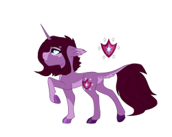 Size: 2500x2000 | Tagged: safe, artist:koloredkat, oc, oc only, oc:shadowlight, parent:tempest shadow, parent:twilight sparkle, parents:tempestlight, species:pony, species:unicorn, colored hooves, female, horn, leonine tail, magical lesbian spawn, mare, offspring, raised hoof, reference sheet, simple background, transparent background, underhoof, unicorn oc