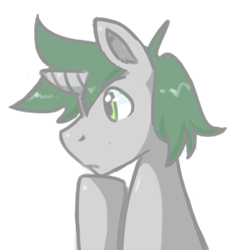 Size: 500x508 | Tagged: safe, artist:peachy-pudding, oc, oc only, oc:doctor atom, species:pony, hoof on chin, male, simple background, solo, stallion, transparent background