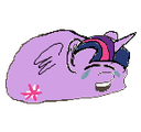 Size: 128x120 | Tagged: safe, artist:notadeliciouspotato, character:twilight sparkle, character:twilight sparkle (alicorn), species:alicorn, species:pony, blob, crying, emoji, eyes closed, female, horn, laughing, low quality, lowres, open mouth, quality, simple background, solo, stylistic suck, transparent background, wings