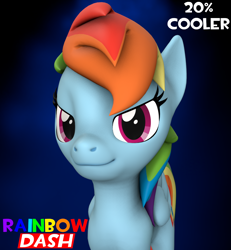 Size: 1000x1080 | Tagged: safe, artist:lance-pizon, character:rainbow dash, species:pegasus, species:pony, 3d, parody, poster, revamped ponies, sonic movie 2020, source filmmaker