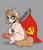 Size: 3562x4096 | Tagged: dead source, safe, artist:cyberafter, part of a set, oc, oc:emy, species:earth pony, species:pony, communism, female, flag, glasses, mare, ych result