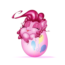 Size: 2500x2500 | Tagged: safe, artist:rurihal, character:pinkie pie, species:earth pony, species:pony, cute, diapinkes, easter, easter egg, egg, eyes closed, female, hatching, holiday, mare, simple background, solo, tongue out, white background
