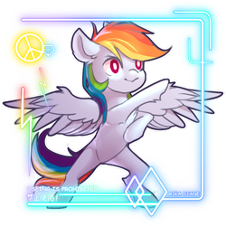Size: 1280x1280 | Tagged: safe, artist:rikadiane, character:rainbow dash, species:pegasus, species:pony, armpits, bipedal, chest fluff, cute, dashabetes, diamond, ear fluff, female, leg fluff, mare, peace sign, simple background, solo, spread wings, transparent background, wings
