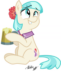 Size: 1200x1399 | Tagged: safe, artist:drewdini, artist:thraten, edit, character:coco pommel, alcohol, beer, cocobetes, cute, mug