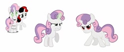 Size: 1024x435 | Tagged: safe, artist:diana173076, character:sweetie belle, species:demon pony, species:pony, friendship is witchcraft, sweetie bot, creepy belle, cute, cutie mark creeps, cutie mark monsters, demon, diasweetes, elements of insanity, mentally advanced series, original species, robot, robot pony, s team, show accurate, thrackerzod