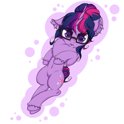Size: 2500x2500 | Tagged: safe, artist:rurihal, character:twilight sparkle, character:twilight sparkle (scitwi), species:pony, species:unicorn, my little pony:equestria girls, chest fluff, ear fluff, equestria girls ponified, female, glasses, hair bun, looking at you, simple background, solo, unicorn sci-twi, unshorn fetlocks, white background