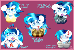 Size: 4500x3000 | Tagged: safe, artist:dannykay4561, oc, oc:cloudette, species:anthro, species:pegasus, species:pony, alternate hairstyle, angry, anthro oc, bread, breasts, bubblegum, bust, choker, clothing, cross-popping veins, eyeshadow, female, food, freckles, gum, looking at you, looking up, makeup, pigtails, sailor uniform, school uniform, schoolgirl toast, tongue out, uniform, vulgar