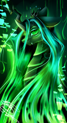 Size: 1024x1886 | Tagged: safe, artist:purediamond360, character:queen chrysalis, species:changeling, bust, changeling queen, female, portrait, solo