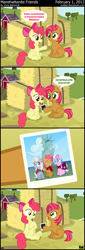 Size: 1424x4192 | Tagged: safe, artist:wildtiel, character:apple bloom, character:babs seed, oc, oc:diamond spoon, oc:silver tiara, cmc manehatten, comic, glasses, irony, picture, polaroid