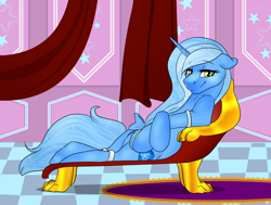 Size: 2190x1659 | Tagged: safe, artist:ali-selle, oc, oc:glacandra, species:pony, species:unicorn, carpet, commission, draw me like one of your french girls, fainting couch, not trixie, sexy, solo
