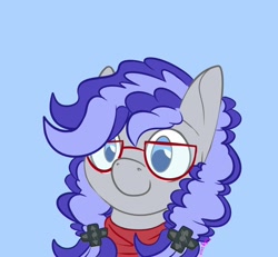 Size: 1300x1200 | Tagged: safe, alternate version, artist:inkynotebook, oc, oc only, oc:cinnabyte, species:earth pony, species:pony, adorkable, bandana, commission, cute, dork, earth pony oc, female, glasses, icon, mare, ych result, your character here