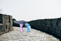 Size: 4000x2666 | Tagged: safe, artist:hendro107, artist:jerryakiraclassics19, character:starlight glimmer, character:trixie, species:pony, species:unicorn, china, duo, female, great wall of china, irl, mare, photo, ponies in real life, walking