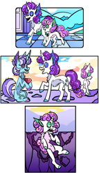 Size: 2215x3863 | Tagged: safe, artist:spudsmcfrenzy, character:diamond mint, character:rarity, character:sweetie belle, species:pony, species:unicorn, comic:wild au, alternate design, alternate universe, gem, simple background, story included, transparent background