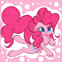Size: 2500x2500 | Tagged: safe, artist:rurihal, character:pinkie pie, species:earth pony, species:pony, chest fluff, tongue out