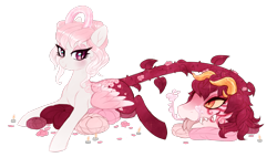 Size: 3141x1909 | Tagged: safe, artist:glitterring, augmented tail, blep, cow plant pony, cushion, eyelashes, fangs, female, horn, monster pony, open mouth, original species, plant, plant pony, prone, simple background, slit eyes, smiling, thorns, tongue out, transparent background, wings